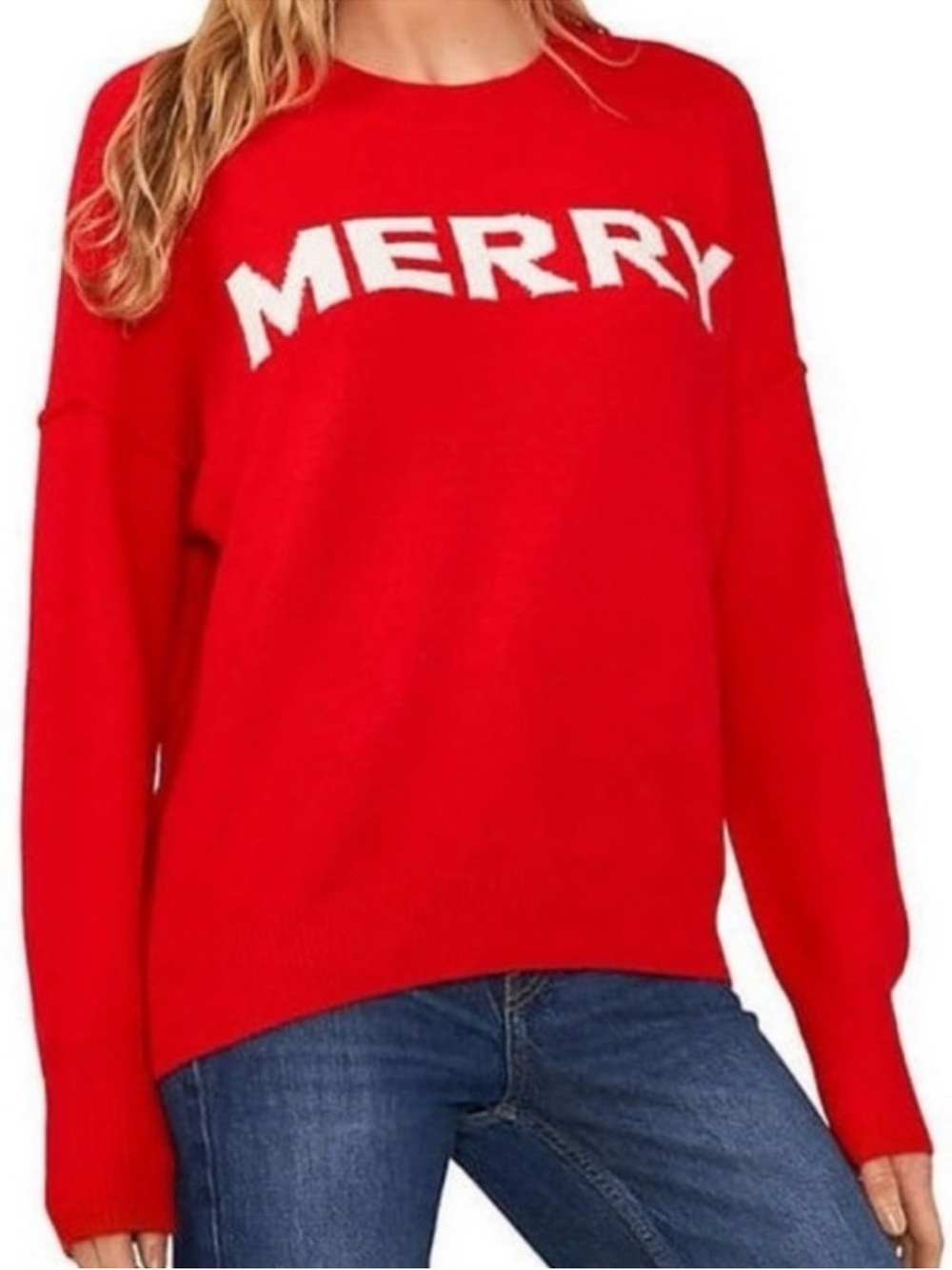 NWT Vince Camuto “Merry” Red/White Pullover Sweater Size Medium